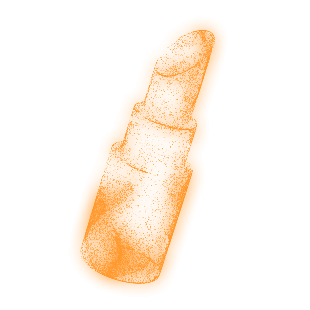 Silhouette einer Flasche mit schmalem Hals und breitem Körper in leuchtendem Orange