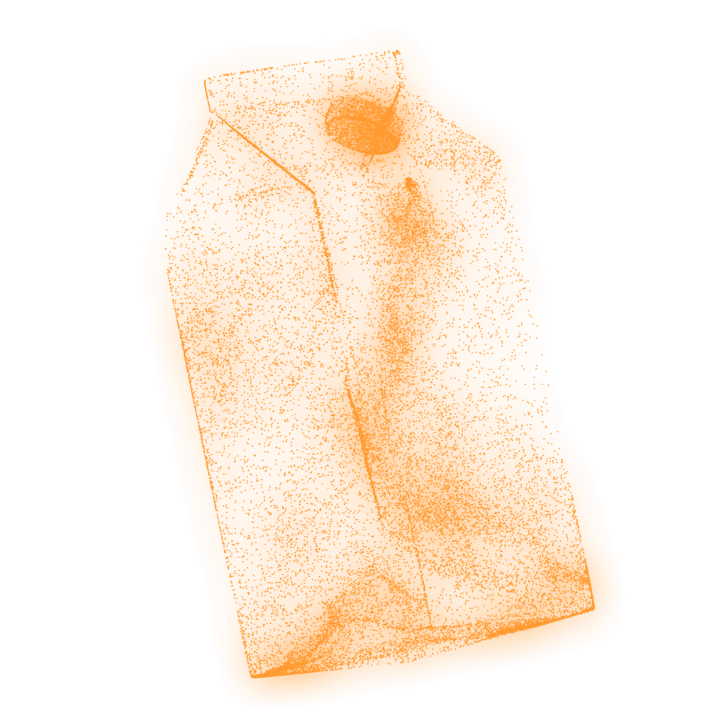 Orangefarbene, unregelmäßig geformte Fläche ohne erkennbare Details