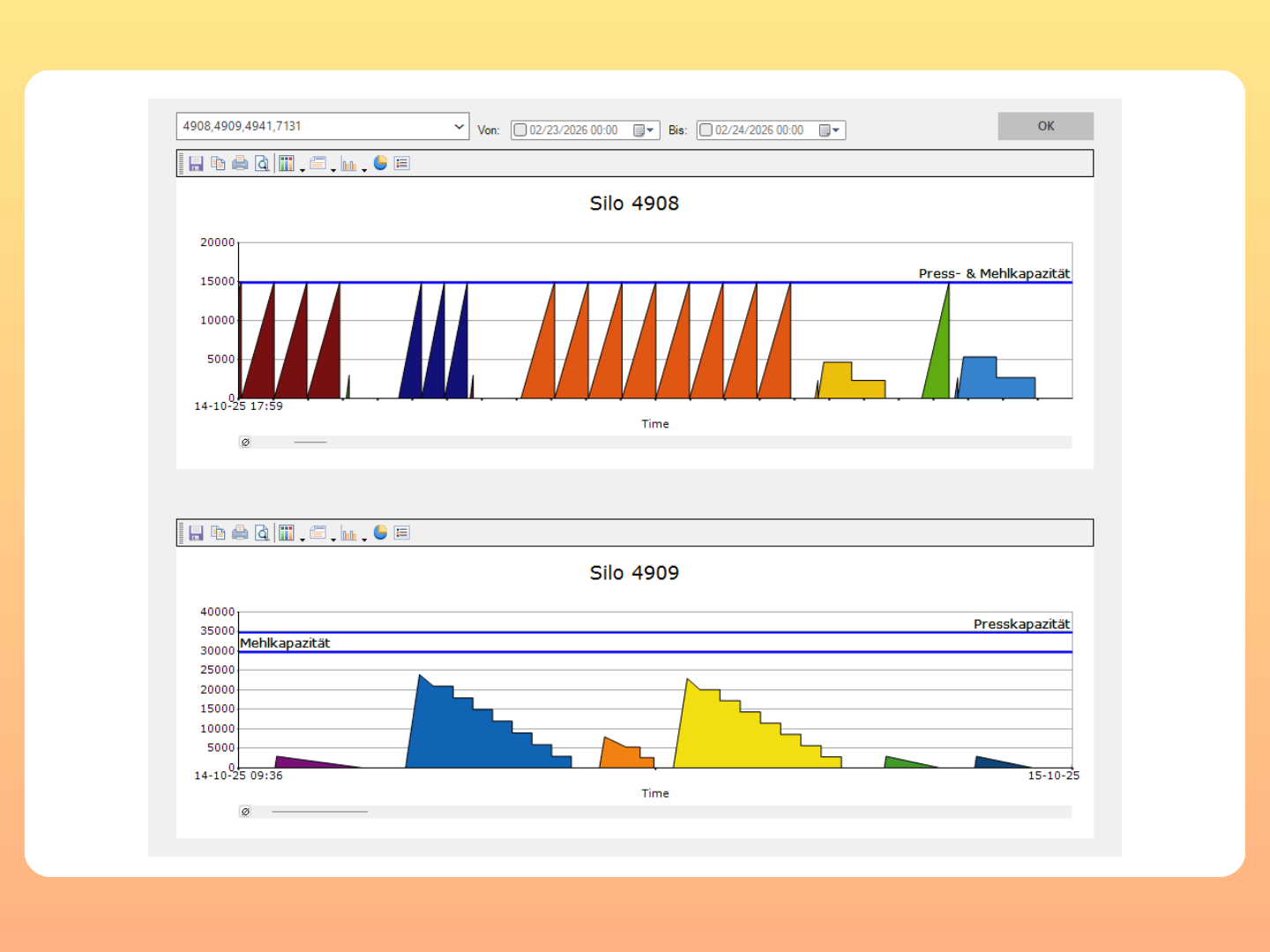 Screenshot OpcenterAPS Silo&Tank
