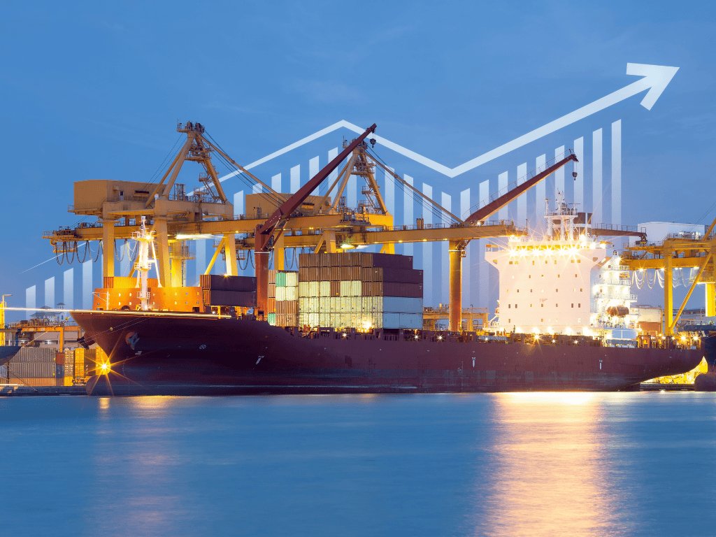 Cargo,Ship,,Cargo,Container,Work,With,Crane,At,Dock,,Port
