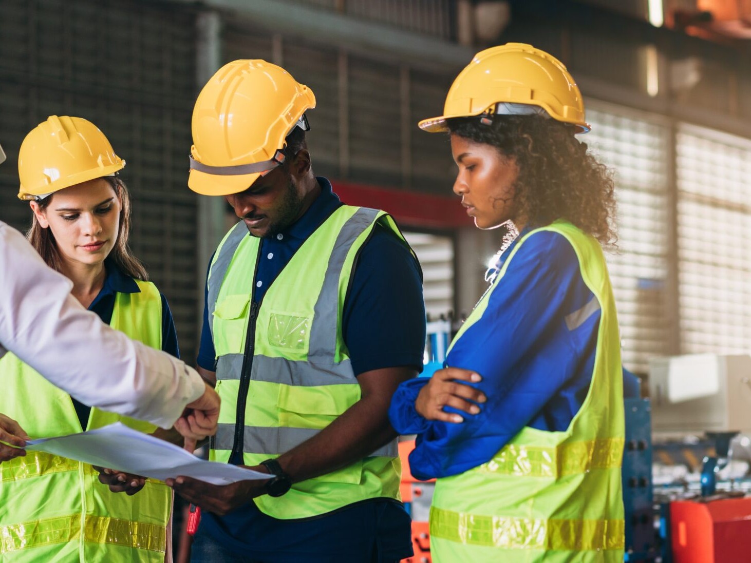Engineers,Or,Foreman,Inspecting,And,Check,Up,Machine,At,Factory